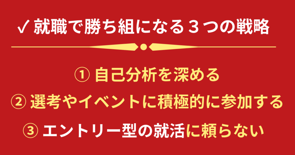 Fランが就職で勝ち組になるための3つの戦略