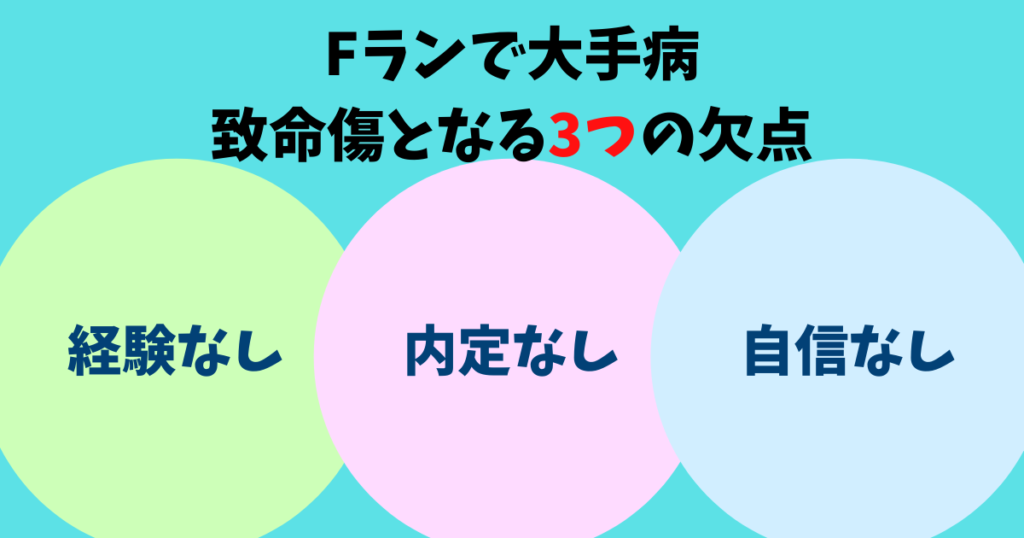 Fランで大手病の致命傷となる3つの欠点