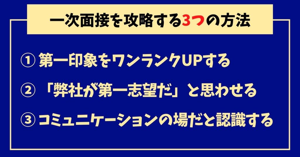一次面接で落ちる人は『印象、熱意、会話』で攻略!