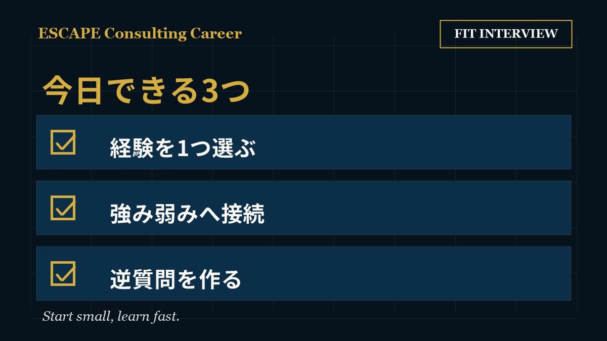 フィット面接の準備を今日の行動に変えるチェックリスト