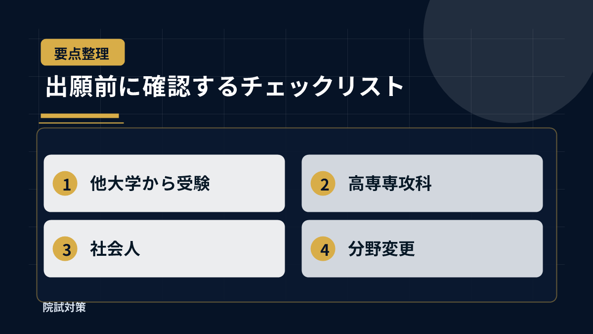 出願前に確認するチェックリスト