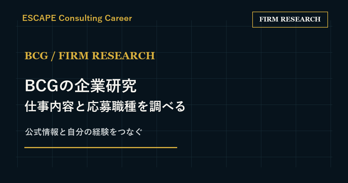 BCGの企業研究｜仕事内容・BCG X・応募職種の調べ方のアイキャッチ画像