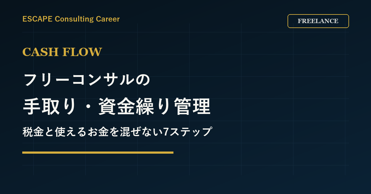 フリーコンサルの手取り管理|税金・資金繰りを混ぜない7ステップのアイキャッチ画像
