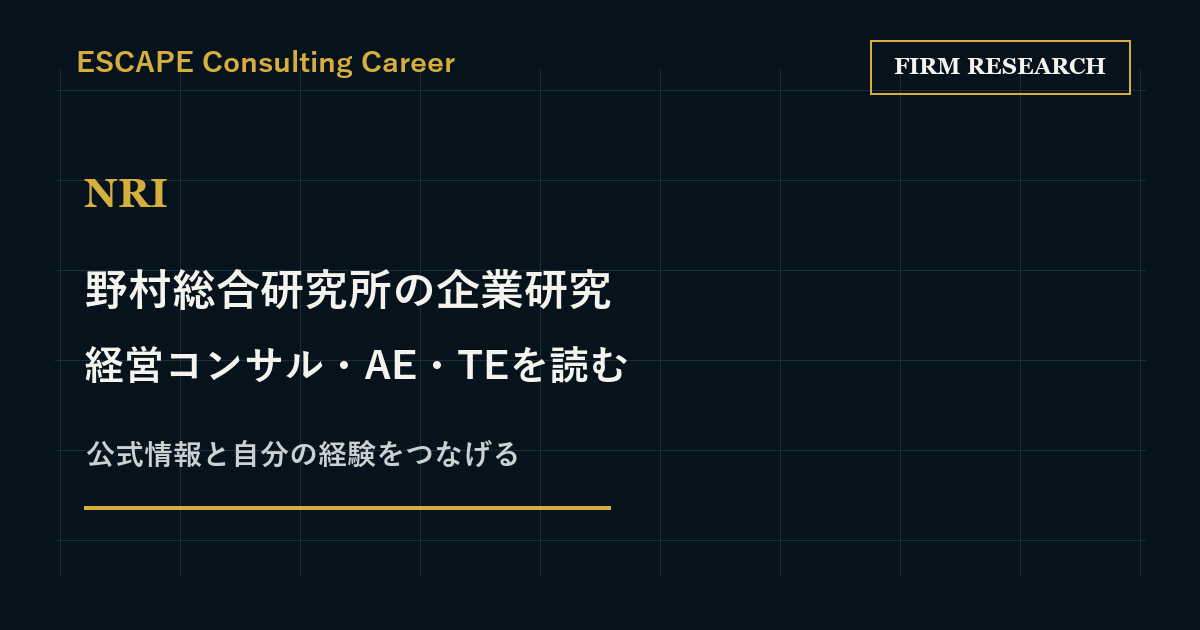 野村総合研究所の企業研究｜経営コンサル・AE・TEから応募先を考えるのアイキャッチ画像